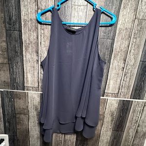 Lane Bryant Sheer Swing Double Layer Shell Tank Top Size 20 Navy Blue
